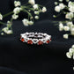 Natural Garnet Diamond Heart Eternity Ring for Anniversary