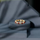 Natural Garnet Diamond Heart Eternity Ring for Anniversary