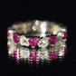 Lab-Created Ruby and Diamond Heart Eternity Band Ring