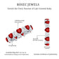 Lab-Created Ruby and Diamond Heart Eternity Band Ring