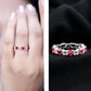 Lab-Created Ruby and Diamond Heart Eternity Band Ring