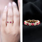 Lab-Created Ruby and Diamond Heart Eternity Band Ring