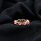 Lab-Created Ruby and Diamond Heart Eternity Band Ring