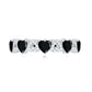 Genuine Black Onyx and Diamond Heart Wedding Band