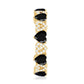 Genuine Black Onyx and Diamond Heart Wedding Band