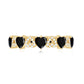 Genuine Black Onyx and Diamond Heart Wedding Band