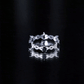 Pear Shaped Black Onyx and Diamond Crossover Wedding Band