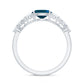 1 Carat Oval Cut London Blue Topaz Promise Ring with Diamond