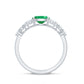 Anillo de compromiso de esmeralda talla ovalada de 0,7 quilates con diamante