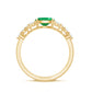 Anillo de compromiso de esmeralda talla ovalada de 0,7 quilates con diamante