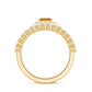 Emerald Cut Citrine Halo Engagement Ring with Moissanite Wedding Band