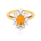 1 Carat Oval Fire Opal Cocktail Engagement Ring with Moissanite