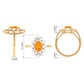 1 Carat Oval Fire Opal Cocktail Engagement Ring with Moissanite