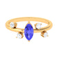 0.6 Carat Marquise Tanzanite Solitaire Ring with Scatter Diamond