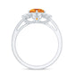 Natural Citrine Floral Engagement Ring with Diamond