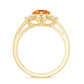 Natural Citrine Floral Engagement Ring with Diamond