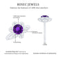Round Amethyst Flower Engagement Ring with Diamond