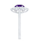 Round Amethyst Flower Engagement Ring with Diamond