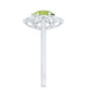 2 Carat Natural Peridot Flower Engagement Ring with Diamond