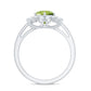 2 Carat Natural Peridot Flower Engagement Ring with Diamond