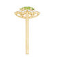 2 Carat Natural Peridot Flower Engagement Ring with Diamond