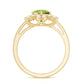 2 Carat Natural Peridot Flower Engagement Ring with Diamond