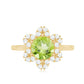 2 Carat Natural Peridot Flower Engagement Ring with Diamond