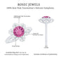 Round Pink Tourmaline Flower Engagement Ring with Diamond