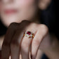 Round Pink Tourmaline Flower Engagement Ring with Diamond