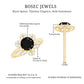 Natural 2.6 Carat Black Spinel Flower Engagement Ring with Diamond