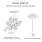 Certified Moissanite Flower Halo Engagement Ring for Women