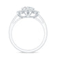 Certified Moissanite Flower Halo Engagement Ring for Women