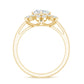 Certified Moissanite Flower Halo Engagement Ring for Women