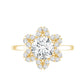 Certified Moissanite Flower Halo Engagement Ring for Women