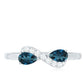 Pear Shape London Blue Topaz Infinity Promise Ring with Diamond