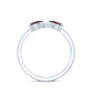 Real Garnet 2 Stone Infinity Promise Ring with Diamond