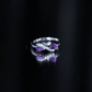 Pear Shaped Amethyst Infinity Promise Ring with Diamond