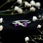 Pear Shaped Amethyst Infinity Promise Ring with Diamond