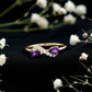 Pear Shaped Amethyst Infinity Promise Ring with Diamond