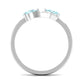 0.7 Carat Pear Aquamarine Infinity Promise Ring with Diamond
