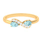 0.7 Carat Pear Aquamarine Infinity Promise Ring with Diamond