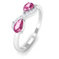 Pink Tourmaline Infinity Promise Ring with Diamond