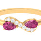 Pink Tourmaline Infinity Promise Ring with Diamond
