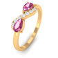 Pink Tourmaline Infinity Promise Ring with Diamond