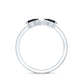 Natural Black Spinel Diamond 2 Stone Promise Ring in East West Style