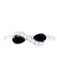 Natural Black Spinel Diamond 2 Stone Promise Ring in East West Style