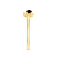 Natural Black Spinel Diamond 2 Stone Promise Ring in East West Style