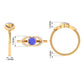 Bezel Set Tanzanite Solitaire Split Shank Ring with Diamond