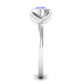 Bezel Set Tanzanite Solitaire Split Shank Ring with Diamond