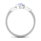 Bezel Set Tanzanite Solitaire Split Shank Ring with Diamond